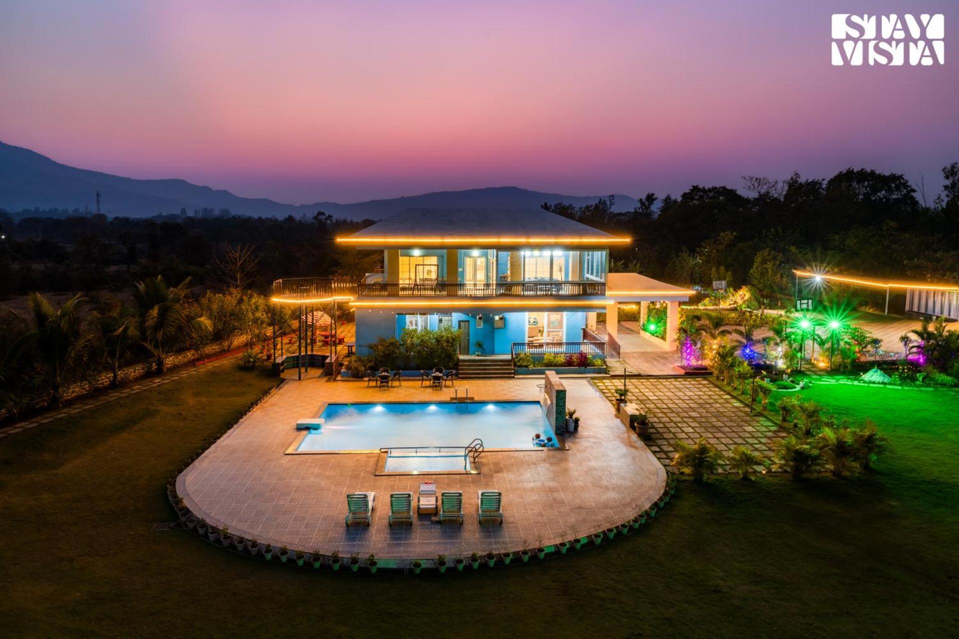 Stayvista'S Hillside Meadows - Mountainside Retreat With Farm View, Pool & Deck, Lawn & Gazebo Chinchavli Exterior foto